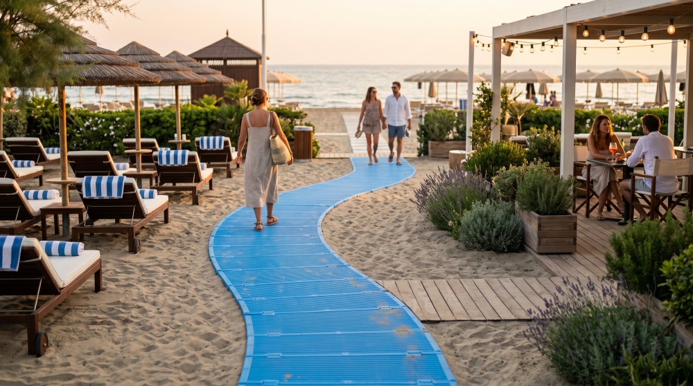 Rutschfeste Strandwege: Sicherheit und Komfort für Kunden und Touristen