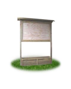 Werbetafel mit Blumenkübel aus Holz h28711