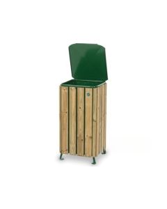 Mülleimer mit Holz für Aussenbereich h35004