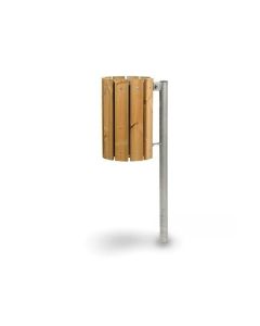 Mülleimer mit Holzlatten für Aussenbereich h35019