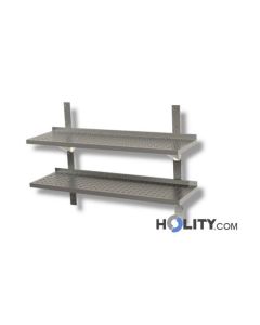 Doppelter-perforierter-Edelstahlregal-für-professionelle-Küchen-h35723