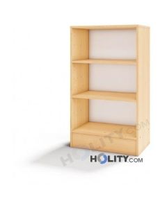 Hoher-offener-Schrank-mit-2-Fachböden-für-den-Kindergarten h40233