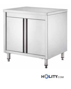 Edelstahl-Arbeitstisch-mit-Schrank-Länge-60-cm-h09-229