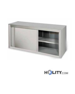 Edelstahl-Hängeschrank-mit Schiebetüren-L. 140 cm-h09_249