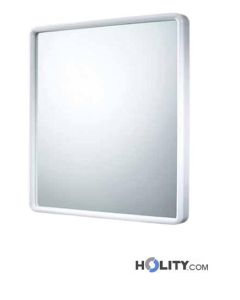 Specchio con cornice in resine termoplastiche senza luci