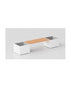 Sitzbank aus Metall mit Blumenkasten h140180