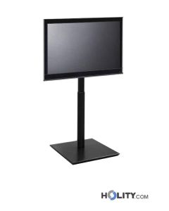 TV-Bodenständer-mit-höhenverstellbarer-Struktur-und-Rollen-h19319