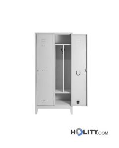 Umkleideschrank mit Unterteilung und 2 Schließfächern h22810