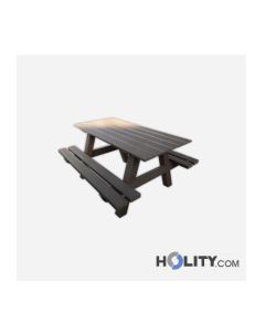 Picknicktisch mit Bänken aus recyceltem Kunststoff h22911