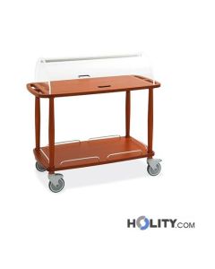 Servierwagen aus Holz mit Kuppel für Speisesaal h22_165