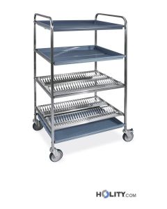 Wagen-mit-2-Abtropfflächen-für-Teller-und-2-Glasabtropfflächen h22_263