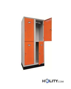 Doppelstöckiger Garderobenspind mit PVC-Sockel h283_20