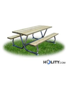 Set Picknicktisch mit Bänken für Park und mehr h28744