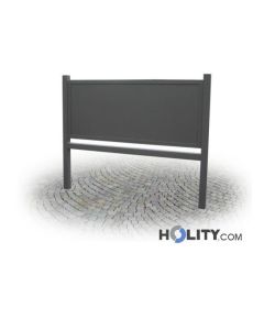 Verzinkte Stahlabsperrung mit Werbetafel h287_135