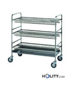Tellerabtropfwagen-mit-3-Edelstahl-Gitterböden h314_163