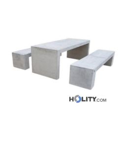 Set Picknick Tisch mit Bänken aus Beton h319_45