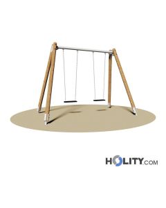 2-Sitz-schaukel-aus Holz-und- Stahl-h350-105