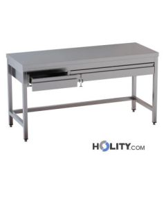 Edelstahl-Arbeitstisch-auf-Beinen-3-Schubladen-Länge-140-cm-h357_91