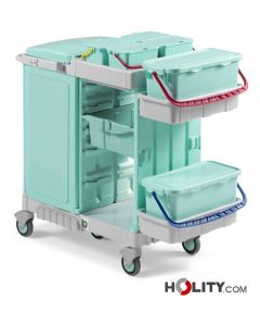 Antibakterieller Reinigungswagen mit Sackhalterung, 150 Liter h422_36