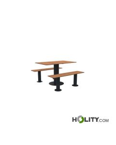 Rechteckiger-Tisch-mit-Bänken,-4-Sitzplätze-h463_19