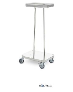 Edelstahl-Sackhalter-Wagen-1-Platz-antistatische-Räder-h492_32