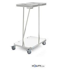 Edelstahl-Sackhalterwagen-2-Plätze-antistatische-Räder-h492_33