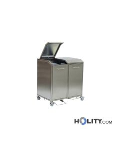 2-Fach-Mülltrennbehälter-aus-Edelstahl-für-sanitäre-Abfälle-h640-08