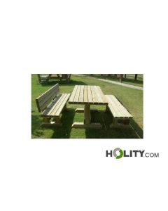 Picknicktisch-mit-2-Sitzbänken,-eine-mit-Rückenlehne-h773_25