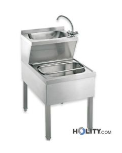 Handwasch-Ausgußbecken aus Edelstahl h220122
