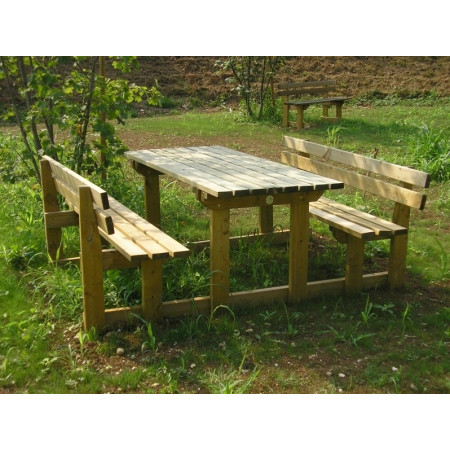 Picknick Tisch inkl. Bänke mit Holzlatten h109219