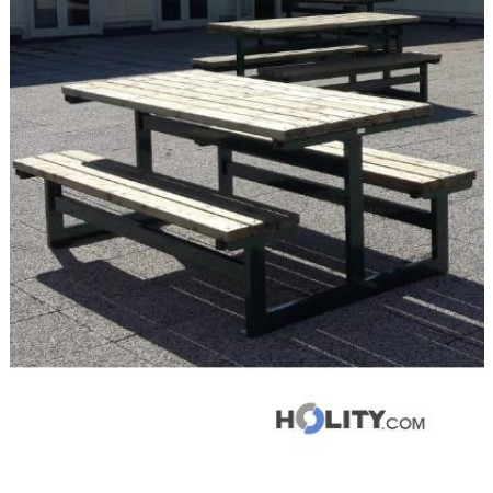 Picknick Tisch inkl. Bänke mit Holzlatten h109214