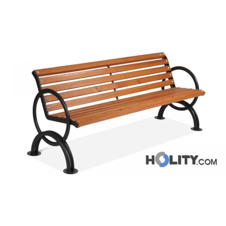 Sitzbank-aus-Holz-mit-Armlehnen-h14018