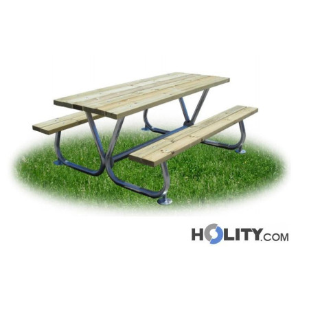 Set Picknicktisch mit Bänken für Park und mehr h28744