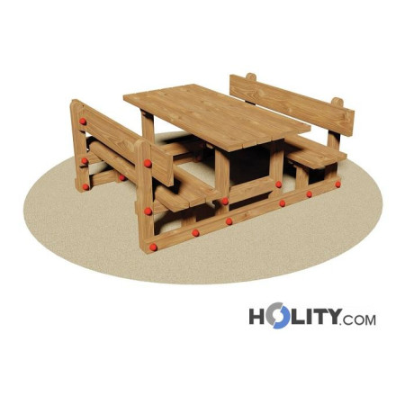 Set Picknick mit Mini Tisch und Bänken h350_118