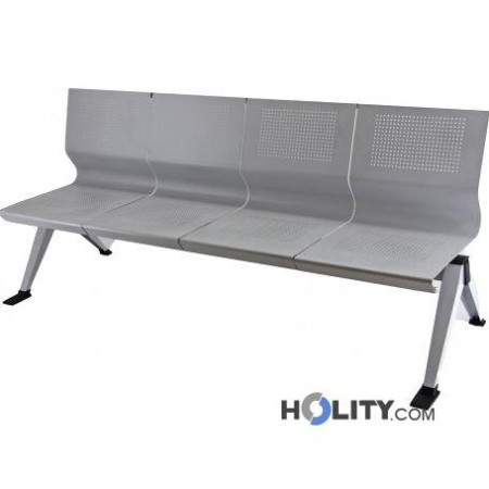 Sitzbank aus Stahl für Wartesaal mit 4 Plätzen h44933