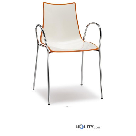 SCAB Designer Stuhl ZEBRA mit Armlehnen h74113 weiß + orange