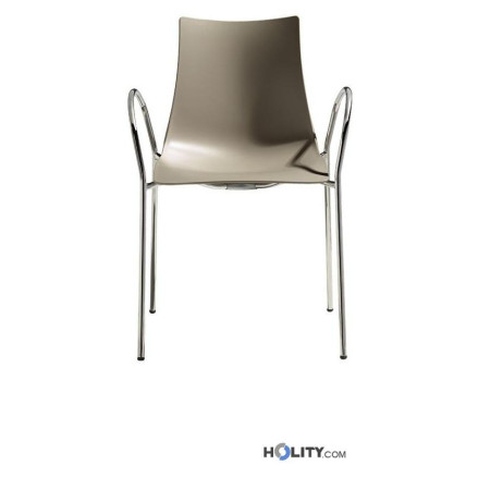 Design Stuhl ZEBRA mit Armlehnen einfarbig h74309