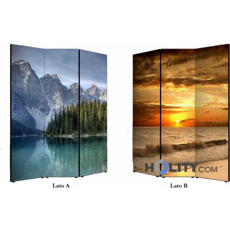Raumteiler mit Landschafts-Impressionen h11804