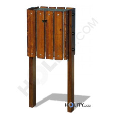 Abfallbehälter mit Holzverkleidung h140120