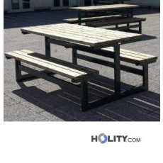 Picknick Tisch inkl. Bänke mit Holzlatten h109214