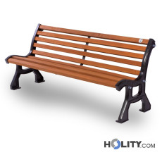 Sitzbank mit Holzplanken für öffentliche Plätze als Stadtmobiliar h350_104