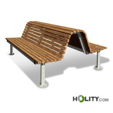 Holzbank mit 2 Sitzflächen h350_203