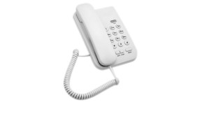 Weißes Hotelzimmer-Telefon h438_238