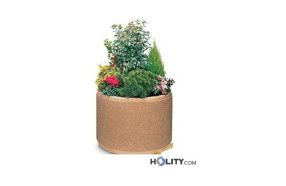 Runder-Pflanzenkübel-aus-Beton-h33801