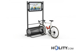 Spiral-Fahrradständer mit Werbetafel h14058