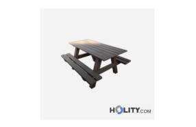 Picknicktisch mit Bänken aus recyceltem Kunststoff h22911