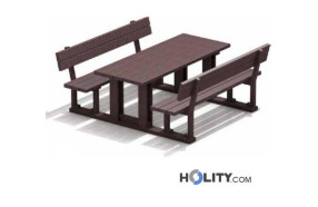 Set Picknicktisch mit Bänken h285_26