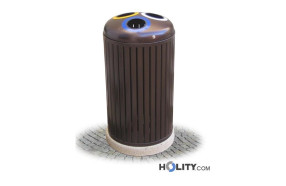 Abfallbehältersystem zur Mülltrennung mit drei Fächern h28787