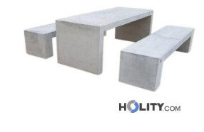 Set Picknick Tisch mit Bänken aus Beton h319_45