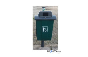 Abfallbehälter aus Kunststoff mit Aschenbecher  h32638